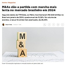 M&As do a partida com marcha mais lenta no mercado brasileiro em 2024